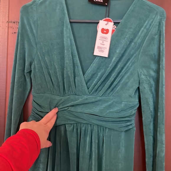 Cider emerald green split Midi dress brand new - Picture 3 of 6